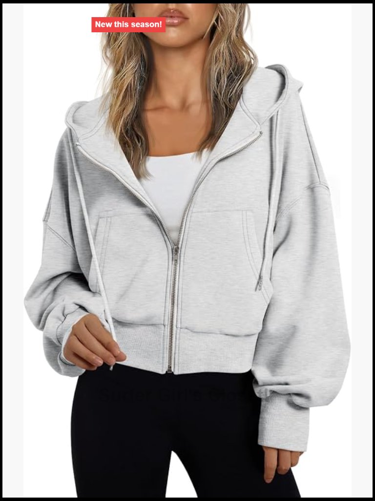 Womens Cropped Zip Up Hoodie Lightweight Drop Shoulder Travel Athletic